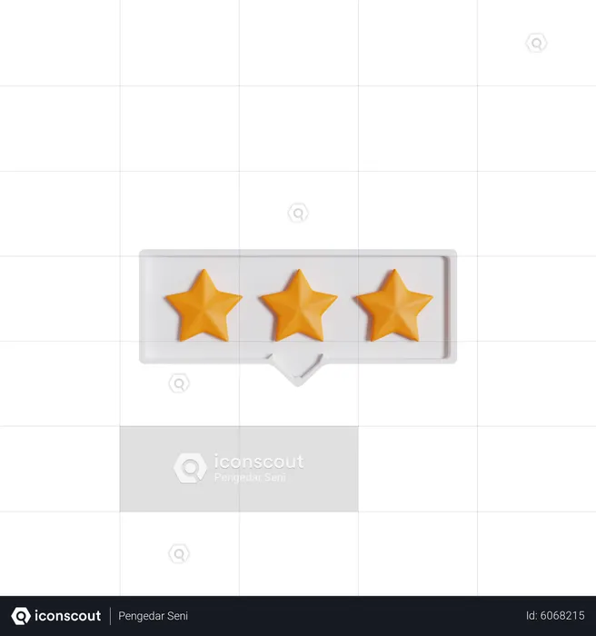 Drei-Sterne-Feedback  3D Icon