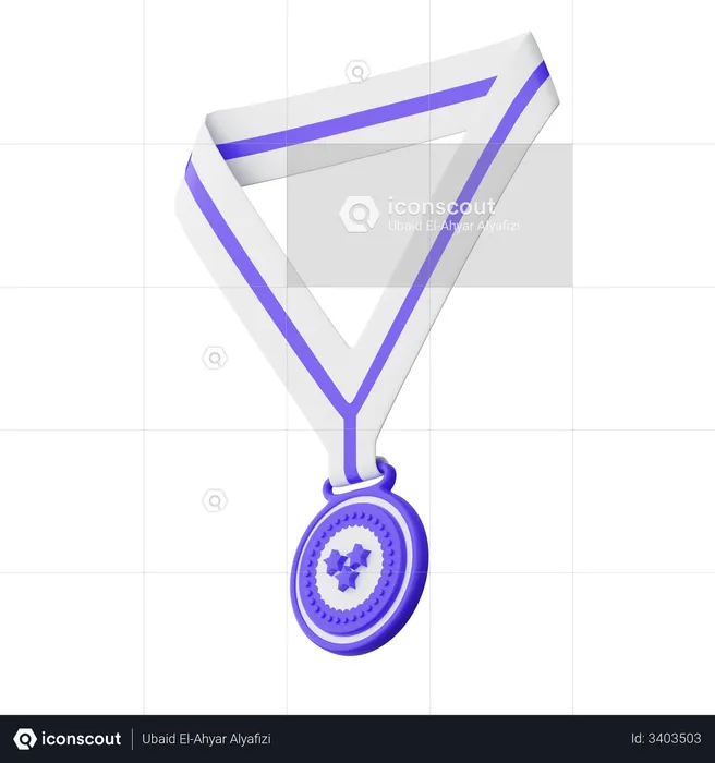 Drei-Sterne-Medaille  3D Illustration