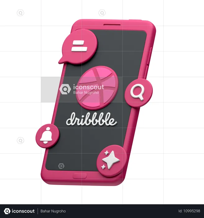 Dribbeln auf dem Smartphone Logo 3D Icon