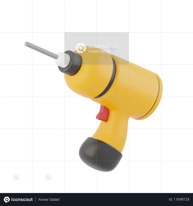 Drill Machine  3D Icon