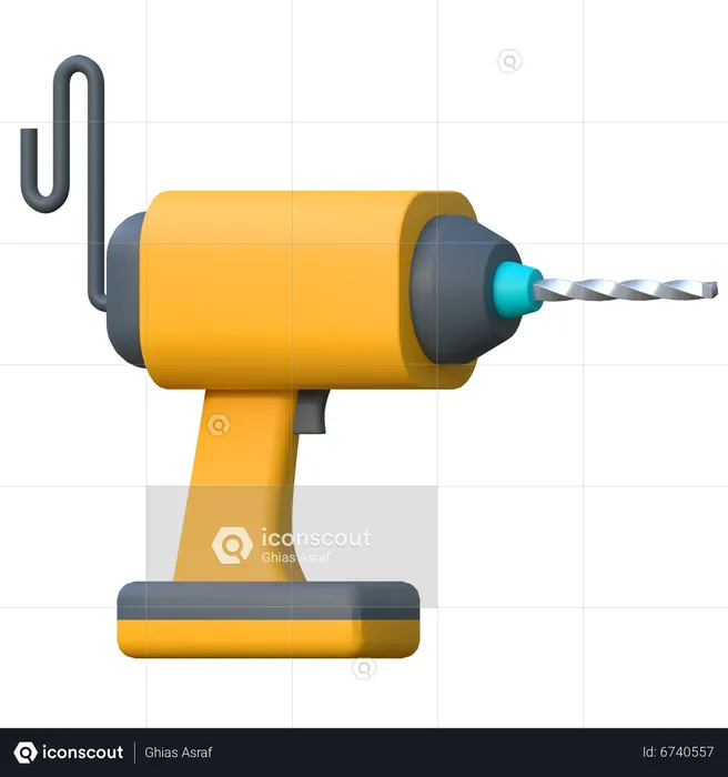 Drill Machine  3D Icon