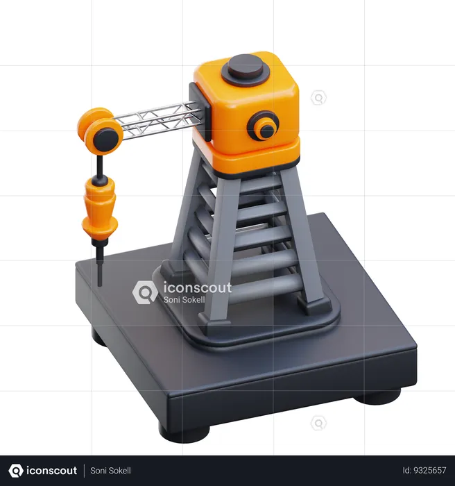 Drilling Rig  3D Icon