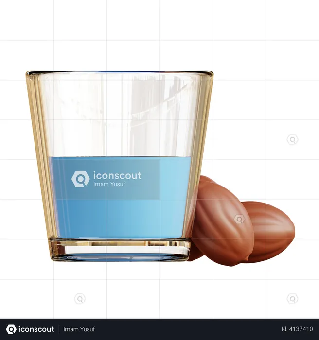 Drinking Water And Dates  3D Illustration