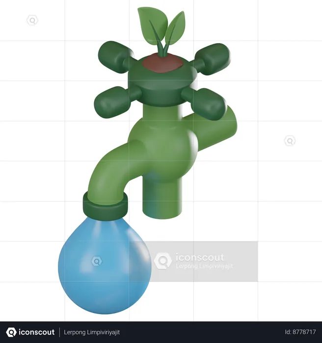 Dripping Faucet  3D Icon