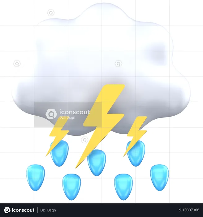 Drizzle Thunder  3D Icon