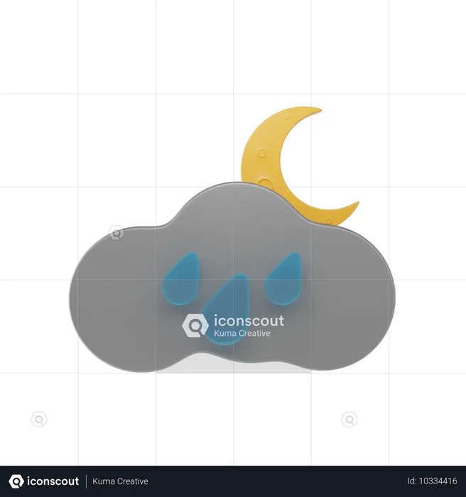 Drizzling At Night  3D Icon