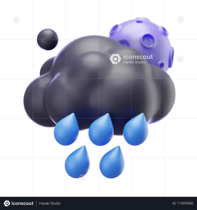 Drizzling At Nights  3D Icon