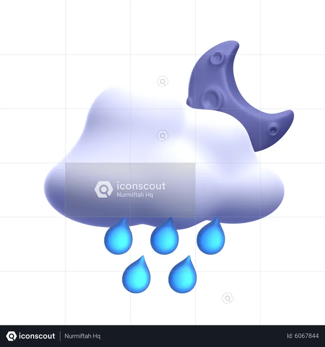 Drizzling Night  3D Icon