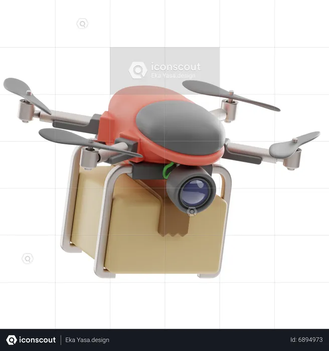Drohnenlieferung  3D Icon