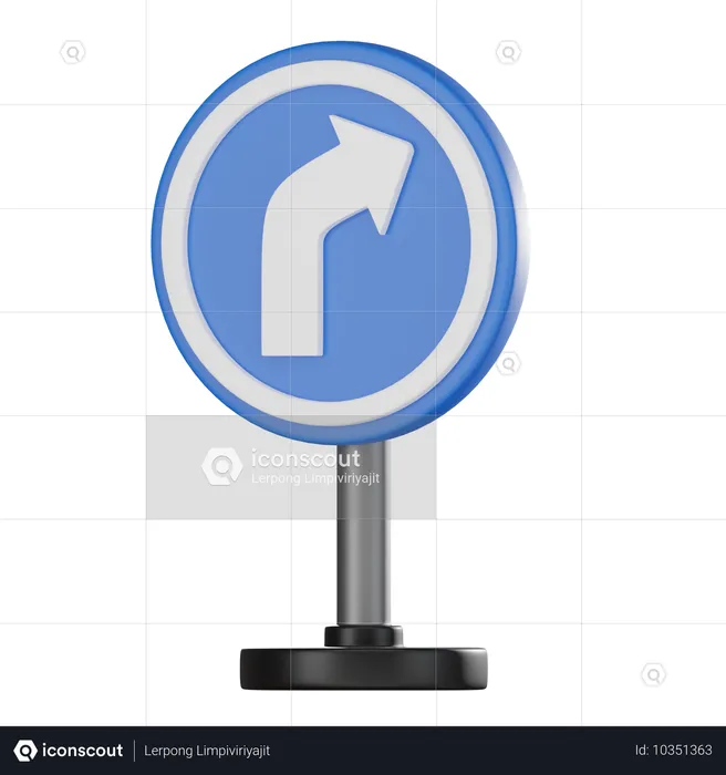 Virage à droite  3D Icon