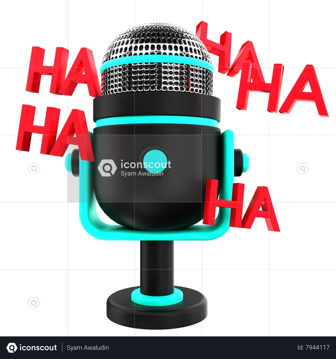 Podcast drôle  3D Icon