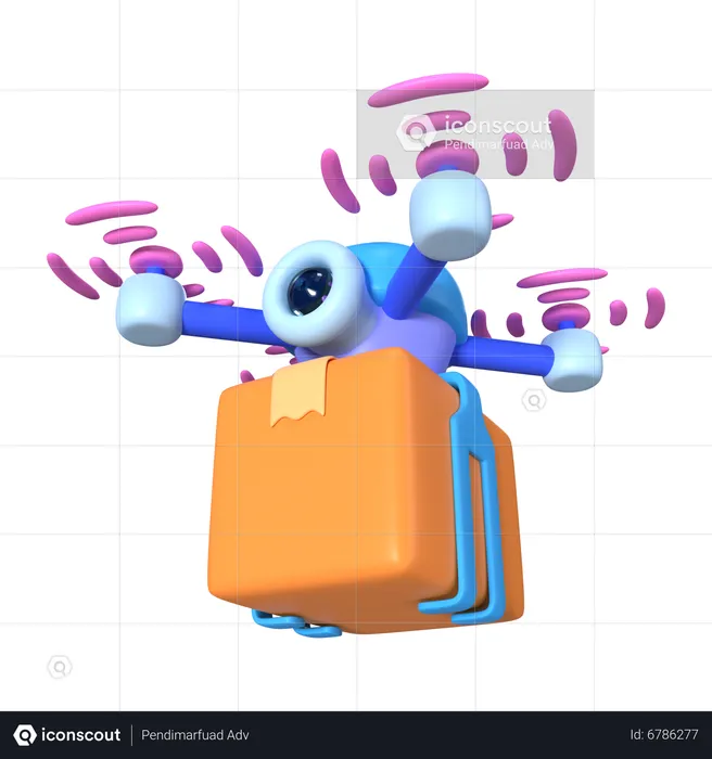 Drone Delivery  3D Icon