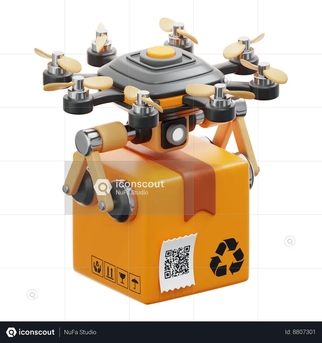 Drone Delivery  3D Icon