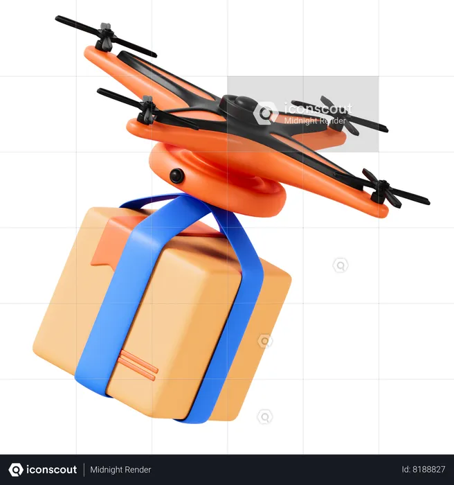 Drone Delivery  3D Icon