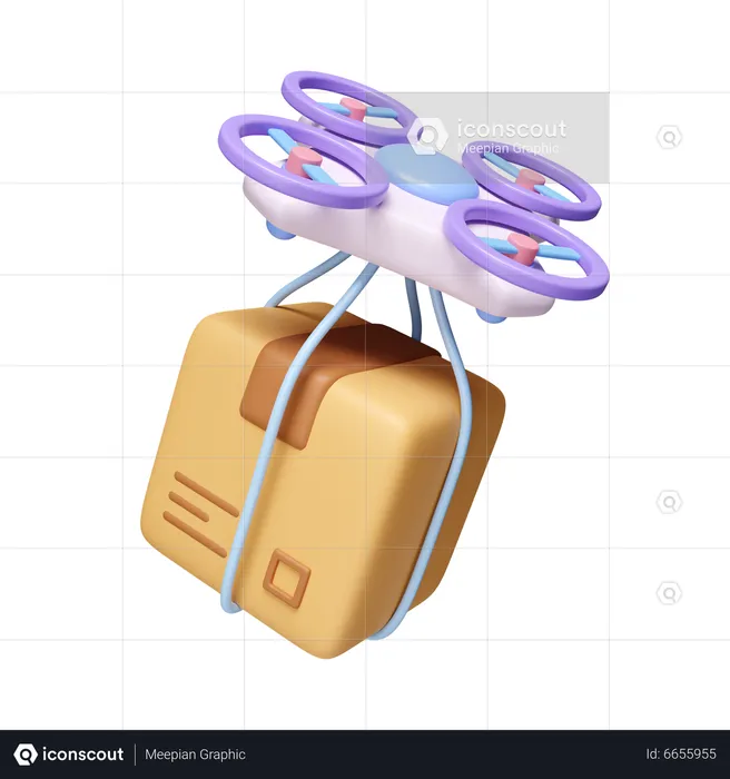 Drone Delivery  3D Icon