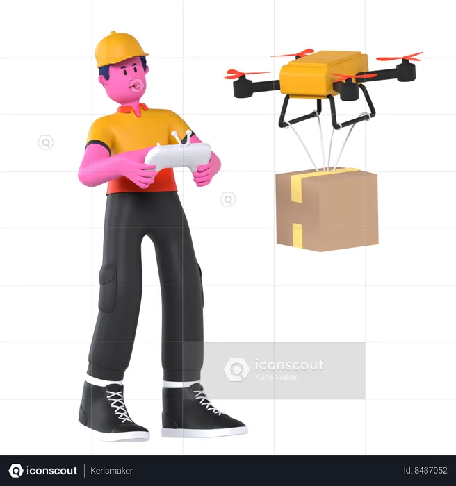 Drone Delivery  3D Illustration