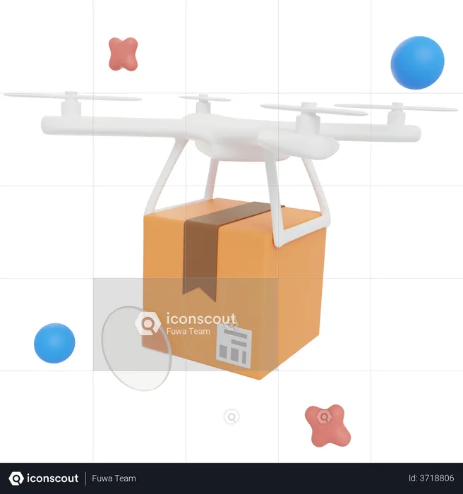 Drone Delivery  3D Illustration