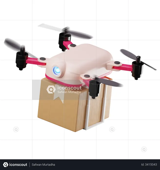 Drone Delivery  3D Illustration