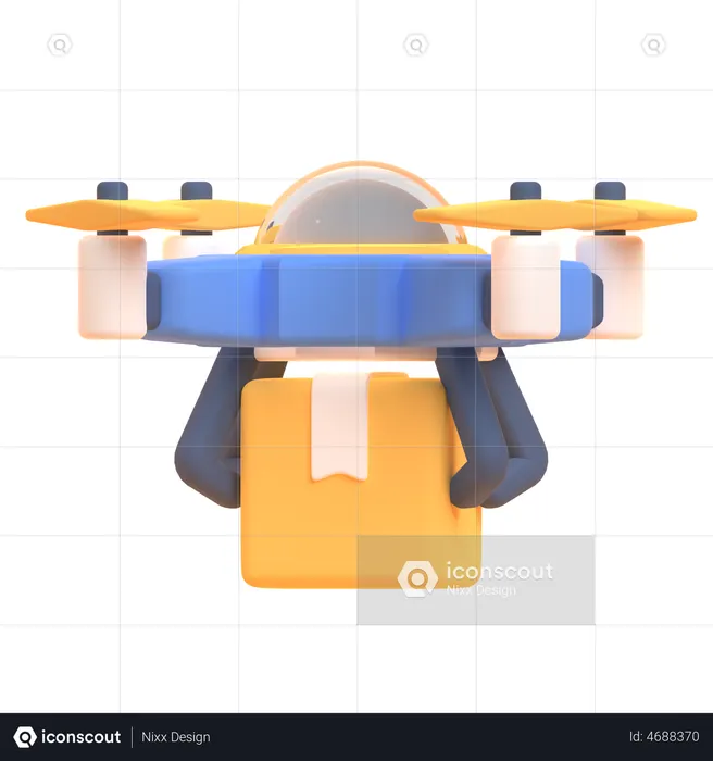 Drone Delivery  3D Illustration