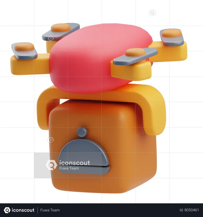 Drone Food Delivery  3D Icon