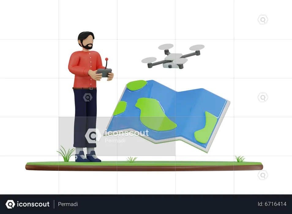 Drone operator  3D Illustration