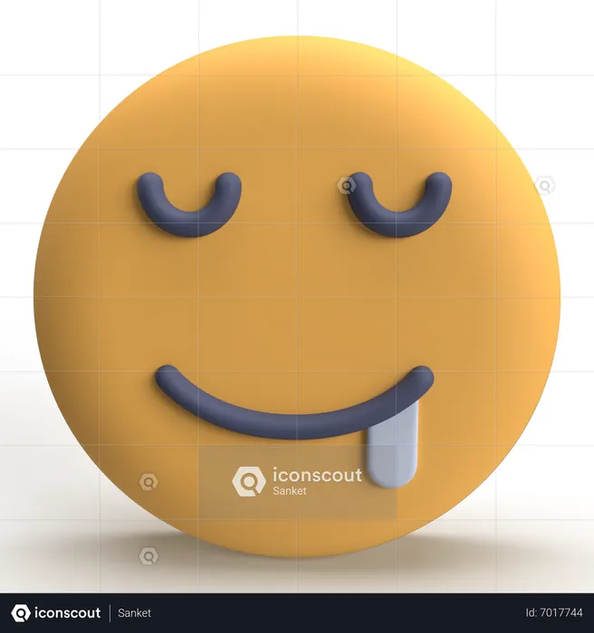 Drooling Emoji Logo 3D Icon