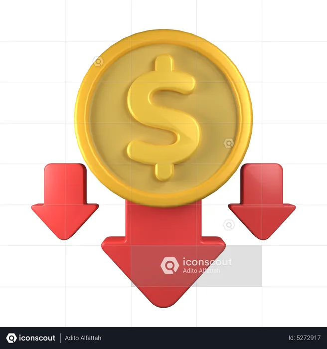 Drop Price  3D Icon