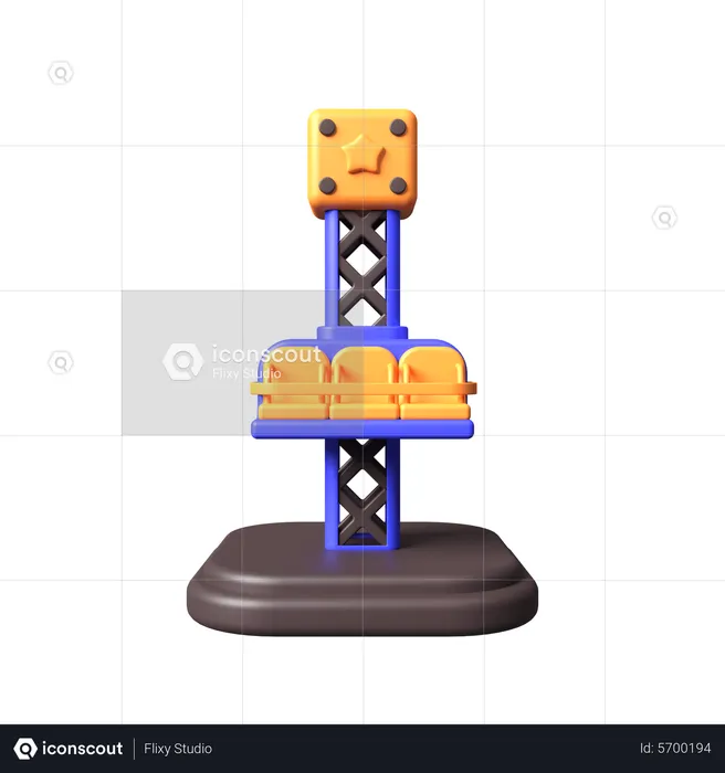 Drop Tower Ride  3D Icon