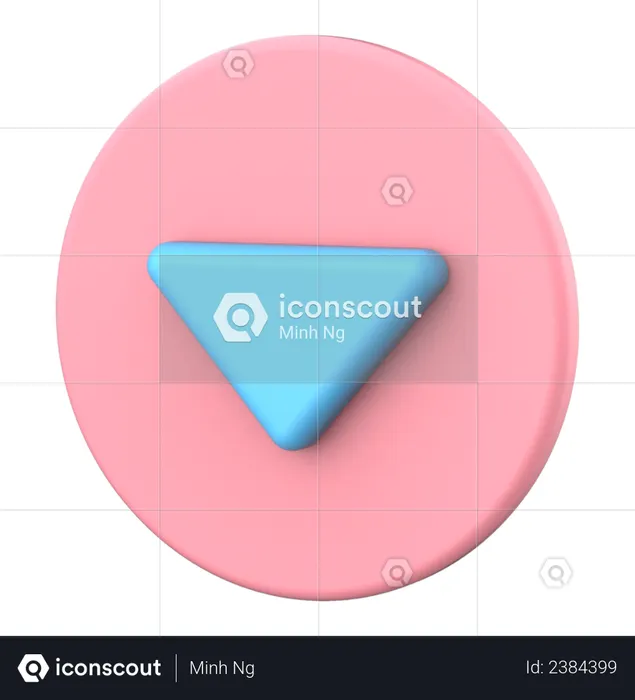 Dropdown button  3D Icon