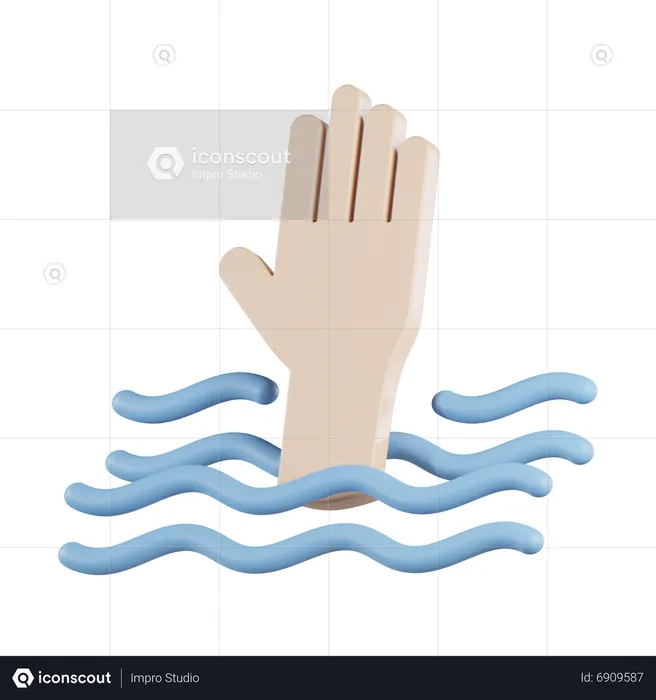 Drown Sign  3D Icon