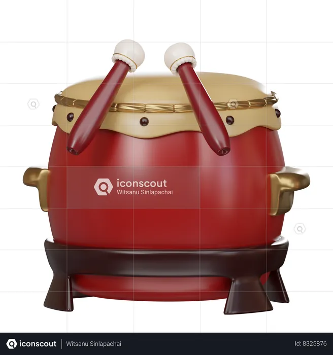 Drum And Gong  3D Icon
