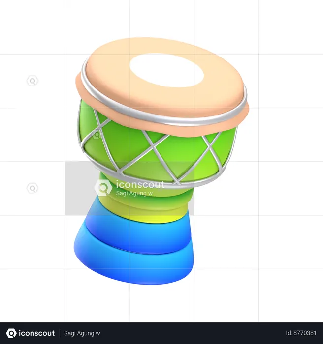 Drum Percussion  3D Icon