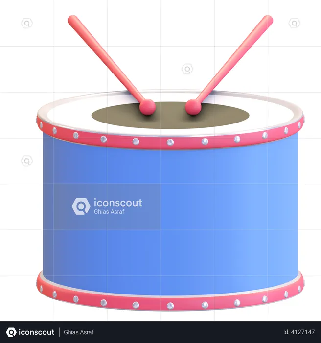 Drum percussion  3D Illustration