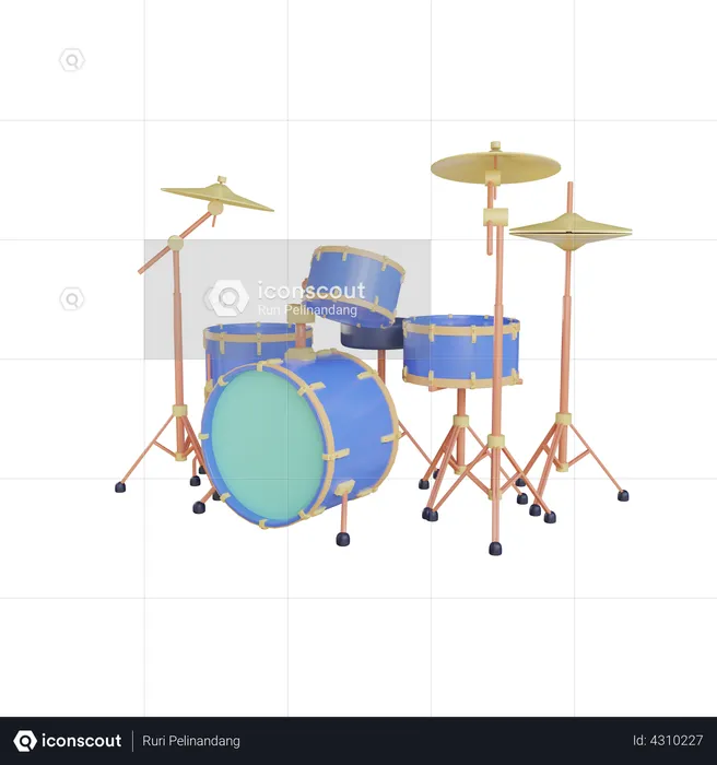 Drum Set  3D Illustration
