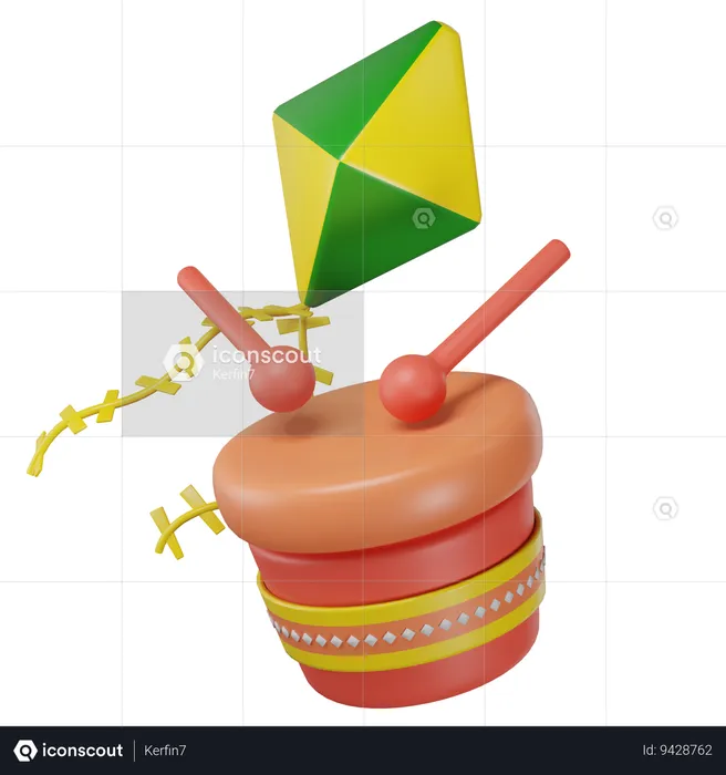 Drums And Pennants  3D Icon