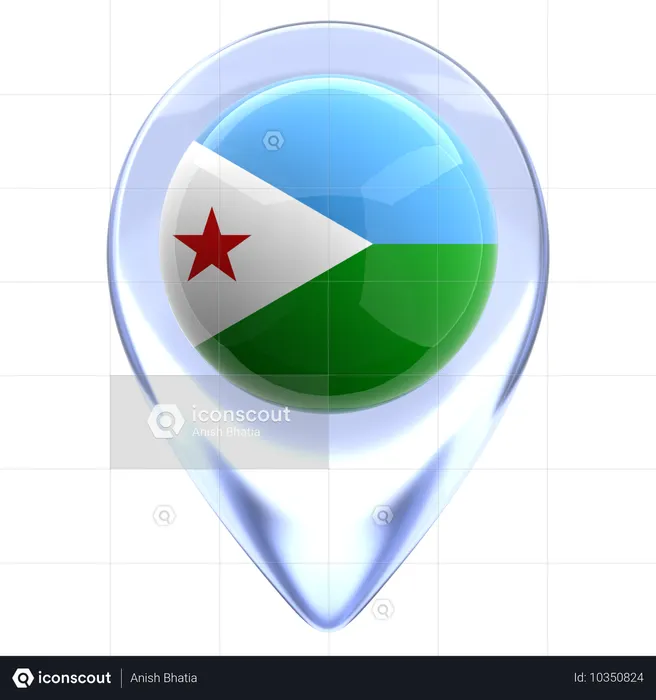 Dschibuti Flag 3D Icon