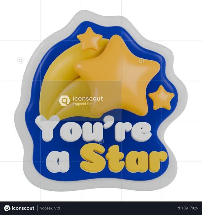 Du bist ein Star  3D Sticker