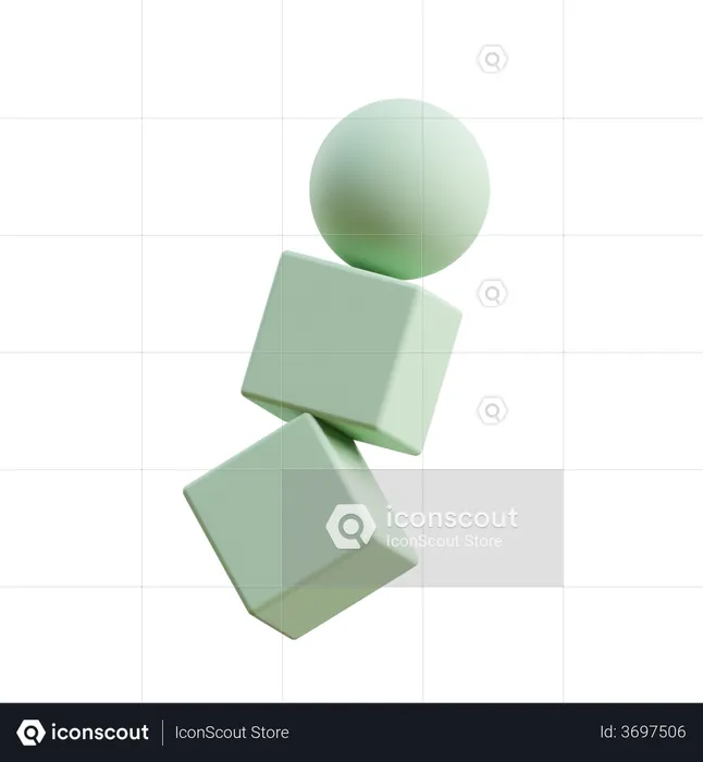 Dual Cube And Sphere  3D Icon