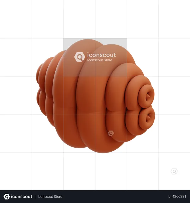 Dual Donut Ring Stack  3D Illustration