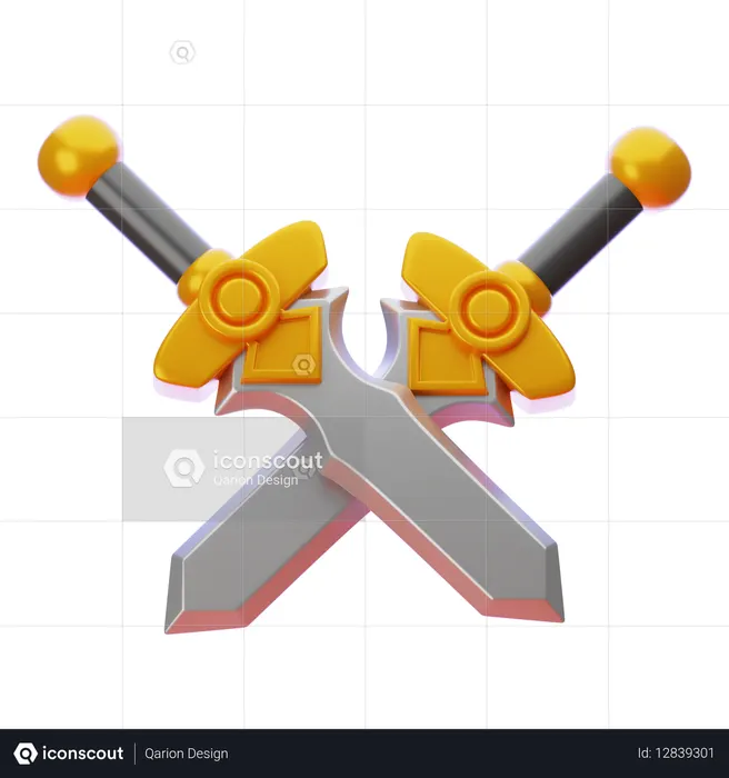 Dual Sword  3D Icon