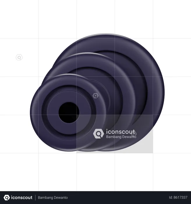 Dumbbell Plates  3D Icon