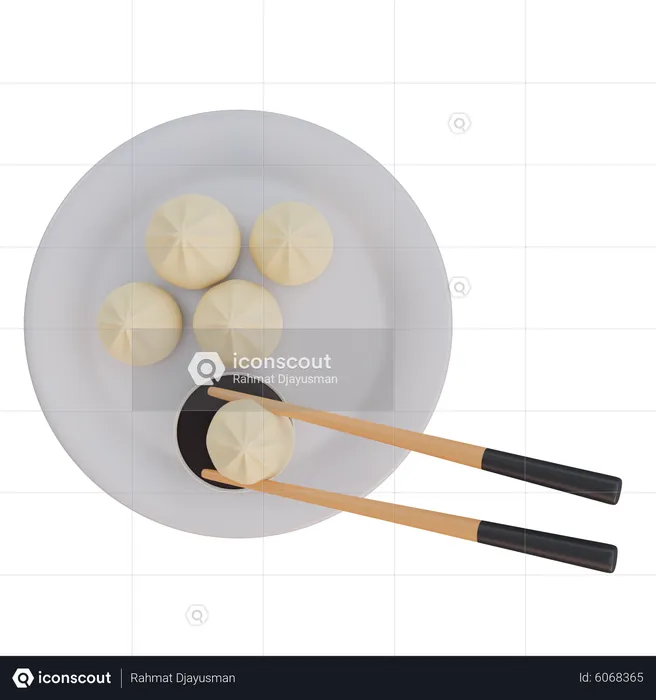 Dumpling Plate  3D Icon
