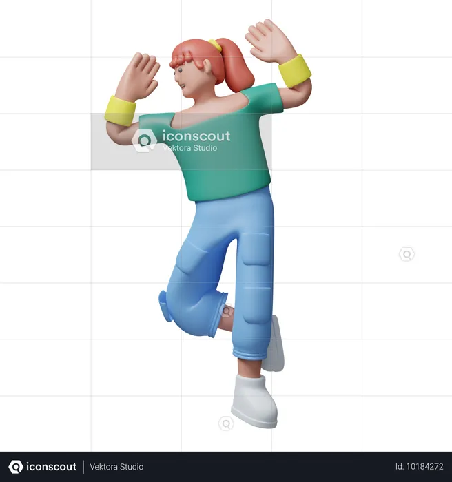 Dynamic Dancer  3D Illustration