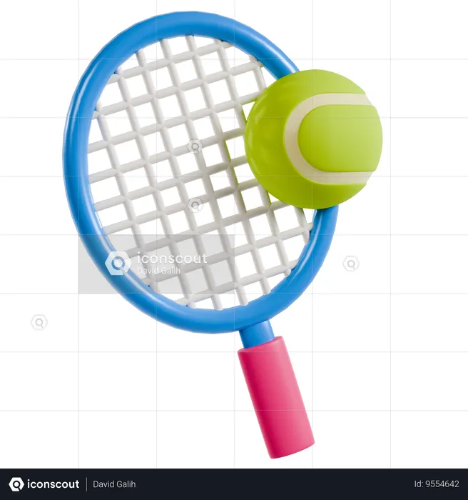 Dynamic Tennis Action  3D Icon