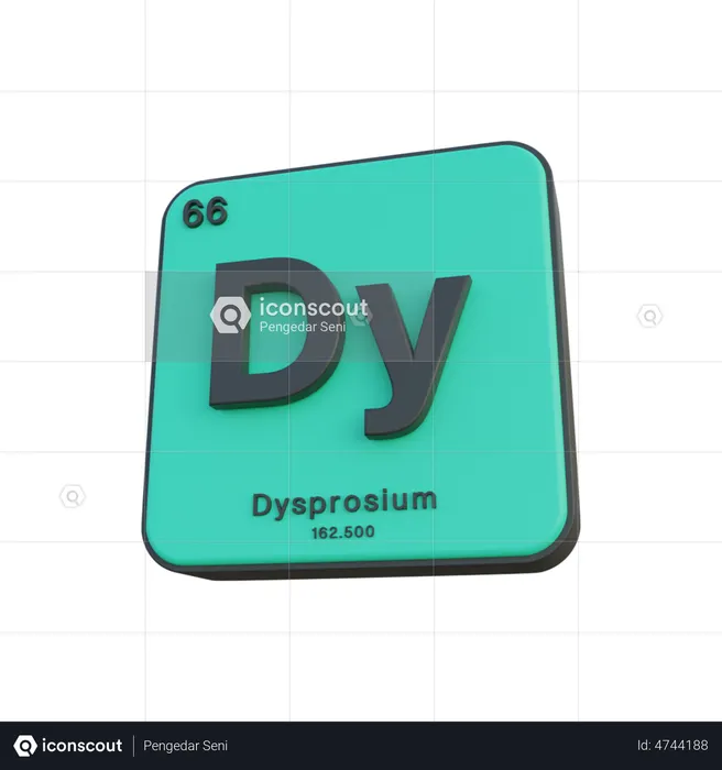 Dysprosium  3D Illustration