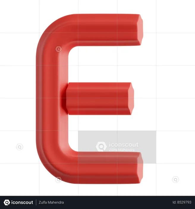 E  3D Icon