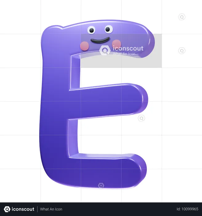 E alfabeto  3D Icon