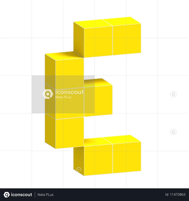 E Alphabet  3D Icon
