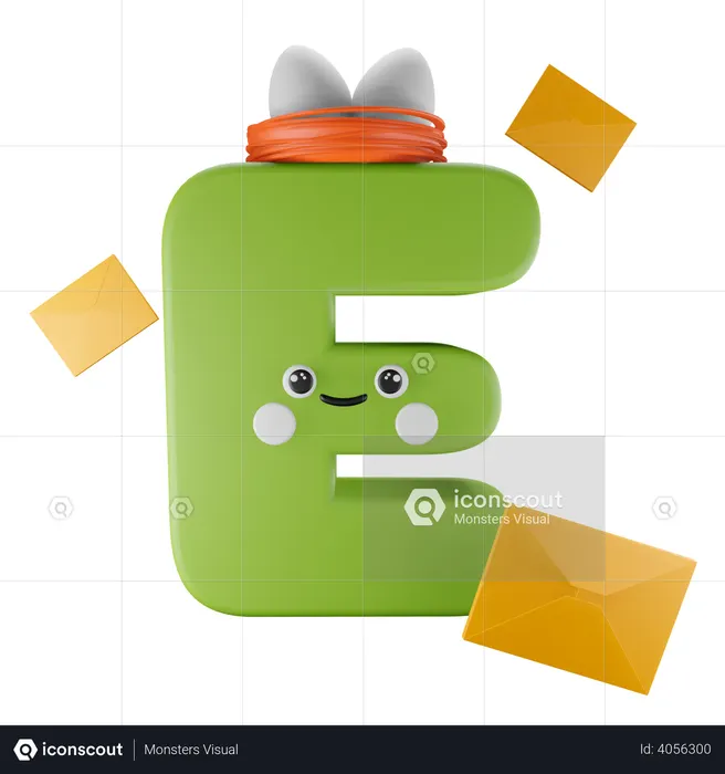 E Alphabet  3D Illustration