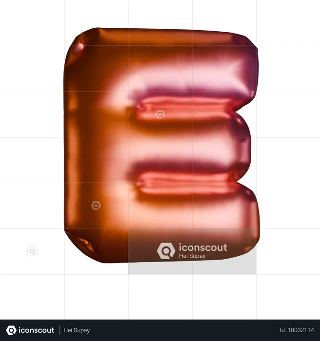 E Balloon Shaped Letter  3D Icon